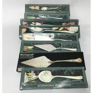 International Silver Company Silver Plate Spoons Tongs Cake Pie Servers Lot of 8